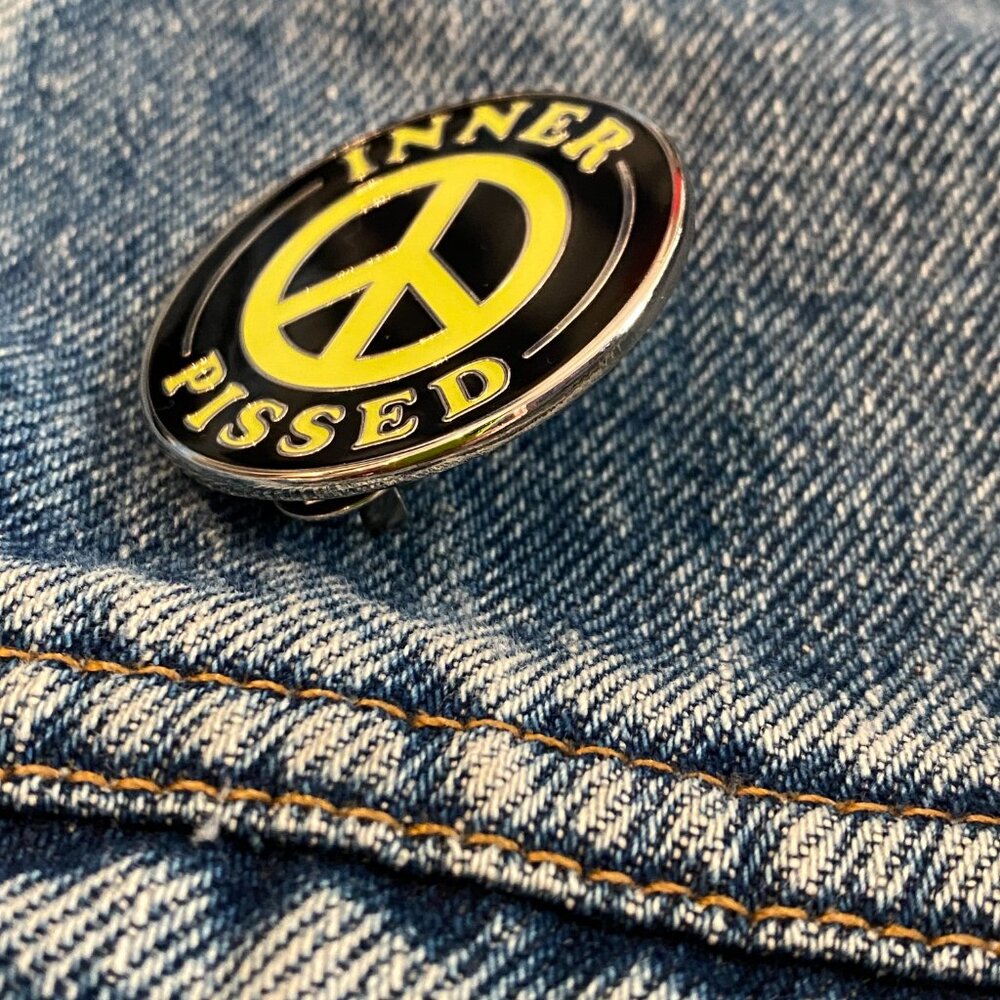 GLOW IN THE DARK 'INNER PISSED' PIN LOCAL ARTIST artisan hard enamel - Picture 2 of 5